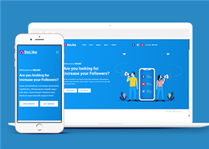 藍色響應式社交媒體營銷公司網站靜態模板