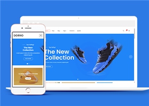 蓝色响应式运动鞋电子商务网站静态模板