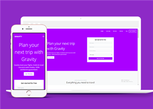 紫色響應式旅行項目計劃網站靜態模板