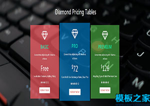 Diamond三色砖石价格表单页响应式网站模板
