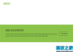 breza绿色简洁时尚充分响应式自定义单页网站模板