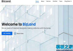 BizLand大气整洁商业多功能响应式bootstarp网站模板