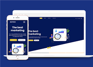 蓝色大气市场营销服务公司企业网站模板
