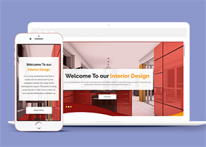 红色高端创意室内设计HTML5网站模板