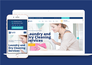 蓝色响应式保洁干洗服务公司网站HTML模板