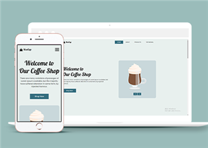 宽屏简洁响应式咖啡甜点店网站html模板