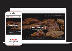 黑色精品响应式美食西餐厅网站静态模板